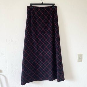 Pendleton black and red plaid long skirt